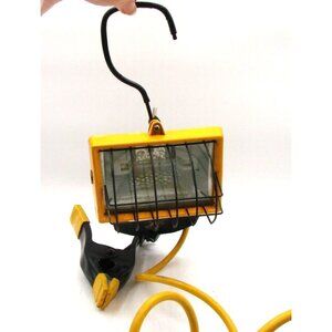 Industrial Portable Work Light Halogen Clamp Hang 150Wt Type T3 Lamp 4D60 Yellow